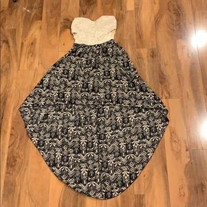 never used cream/aztec off shoulder dress